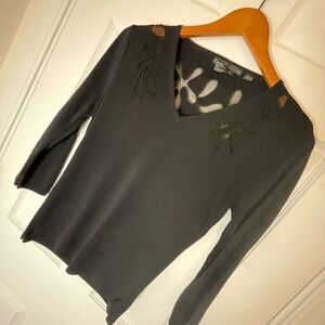 Ziana Couture Large black beaded blouse